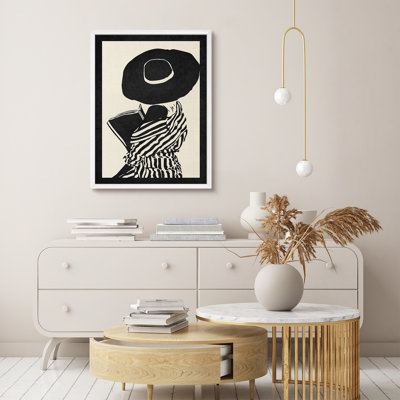 Art mural encadré noir et blanc à la mode, impression minimaliste moderne pour le décor d'une chambre ou d'un vestibule