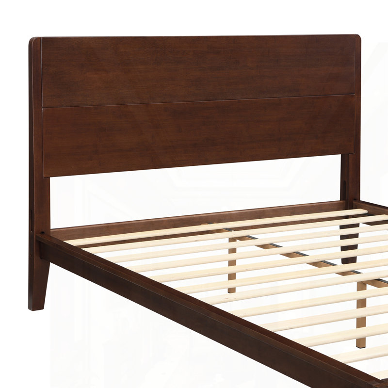 Lit plateforme en bois de bambou, Espresso, Grand
