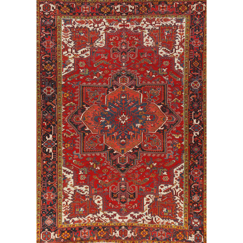 Tapis traditionnel géométrique rétro 8 x 11