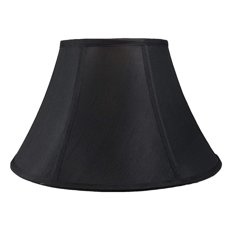 Abat-jour cloche en soie / shantung (araignée), Noir, H 9 po x l 16 po x P 16 po