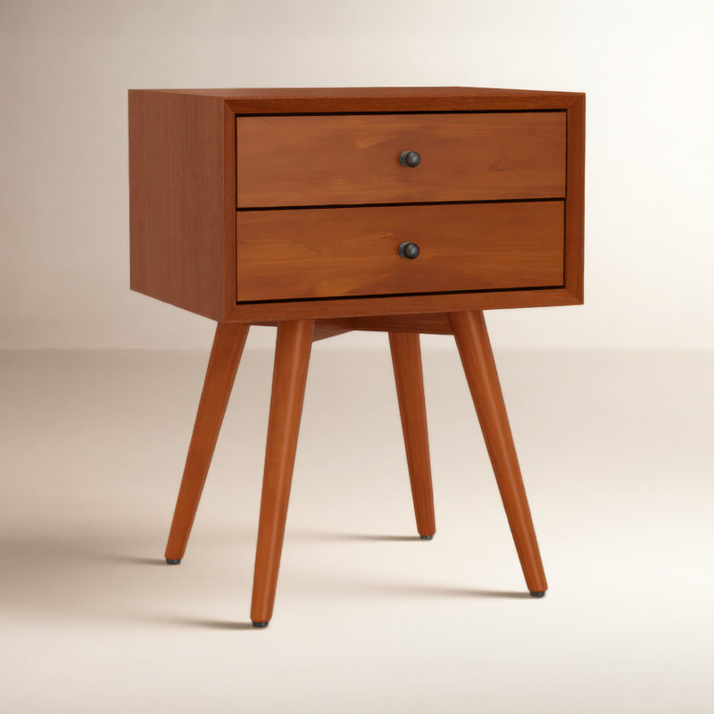 Williams 2-Drawer Mini Nightstand, Chestnut