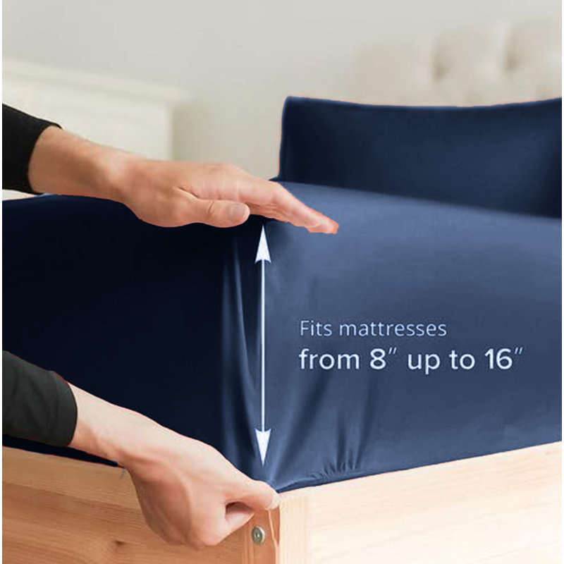  Ensemble de draps en rayonne de bambou 4 pièces Premium Luxury, Ensemble de draps pour taille de lit simple TG ave