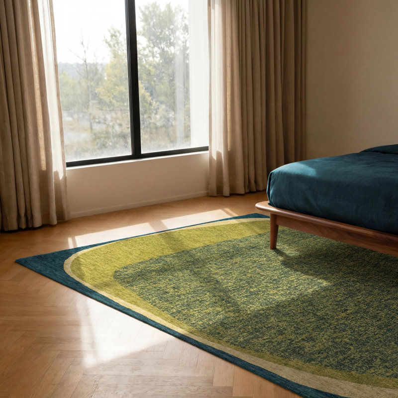Jacquard Recycled P.E.T Rug, Green, Rectangle 200 x 280 cm
