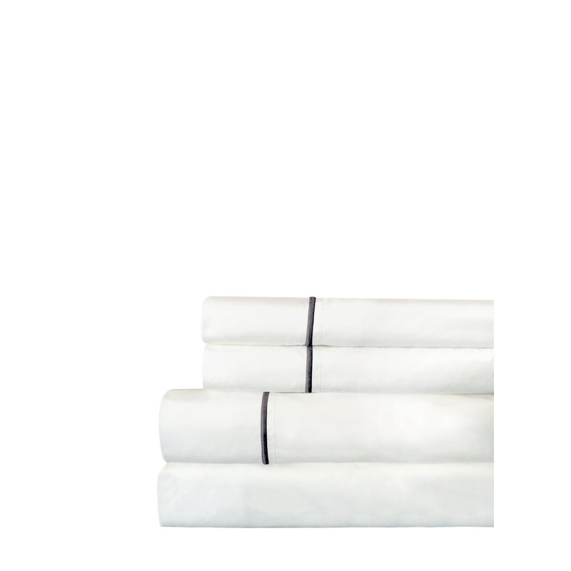 Benin Sheet Set, Cal.King Sheet Set + Fitted Sheet + 2 Pillowcases, Charcoal