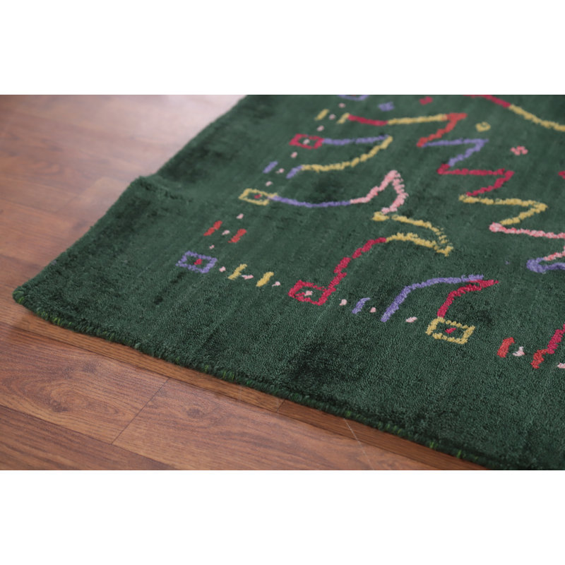 Tapis vert Gabbeh 1 x 1