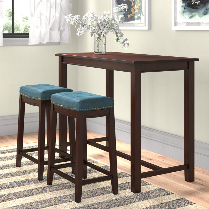 Arlyce 4 - Person Bar Height Dining Set, Brown/Red, 36" H x 47.25" L x 23.75" W, Brown