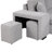 104.5" L-Shape Sectional Couch With Sleeper, Chaise Storage And 2 Stools For Living Room, Gray Sleeper Bed Storage, Stools, Linen Upholstery-1401896798