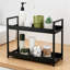 Organisateur de comptoir de salle de bain à 2 niveaux avec structure renforcée, tablette de rangement pour meuble-lavabo polyvalent pour le maquillage, les soins de la peau et les articles essentiels, conception peu encombrante pour lavabo, commode et cuisine-567690655