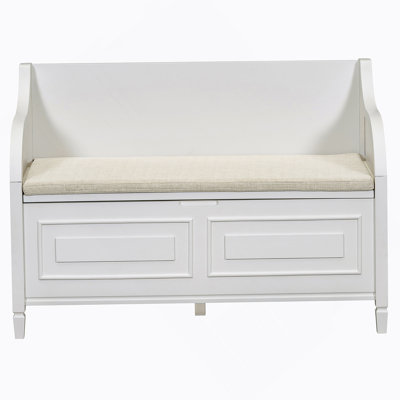 Rustic Multifunctional Storage Bench (White+Beige)