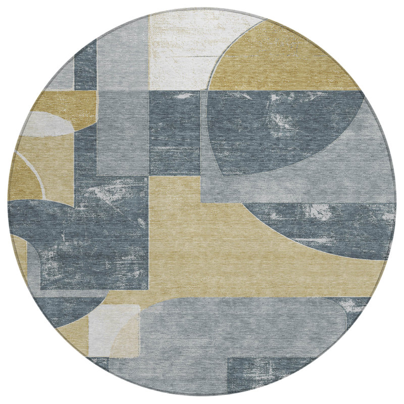 Tapis intérieur / extérieur gris Daeel, 8 pi x 8 pi