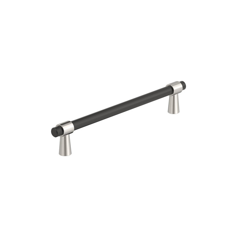 Poignée fusion, Noir mat / Nickel poli, 6 5/16"