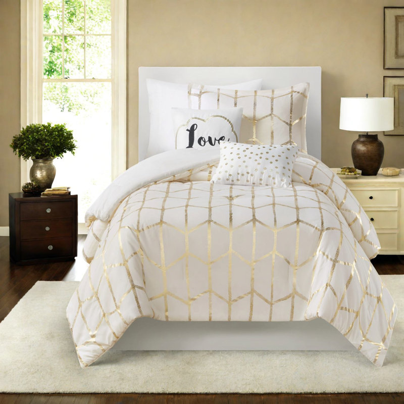 Ensembles de literie doux et contemporains, édredon en microfibre hypoallergénique avec coussins décoratifs