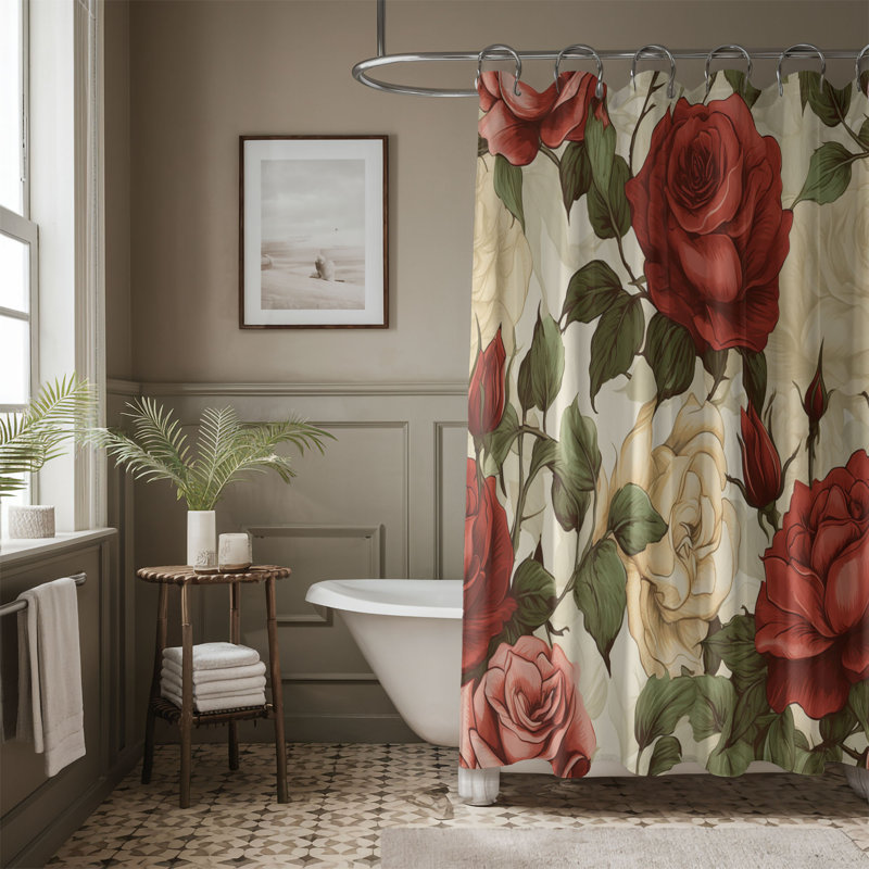 Rideau de douche 1 pièce Rose Ember, H 74 po x l 71 po