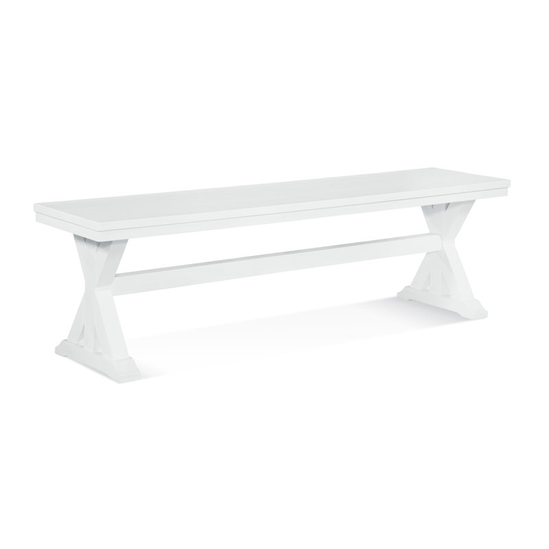 Hues Solid Wood Bench, Frost White
