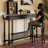 Black Solid Wood Rectangular Console Table-1087095762