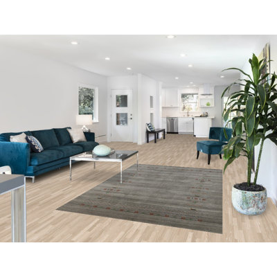 Tapis indien en laine fait à la main de style Gabbeh 5 x 8