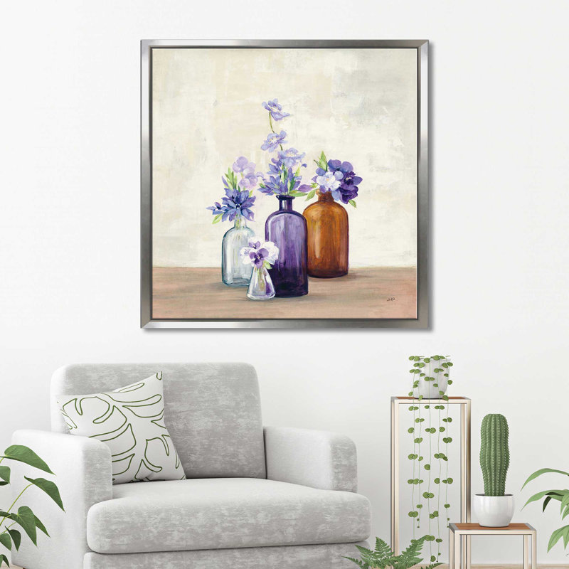 " Windowsill Garden I ", Silver Floater Frame, 39.5" H x 39.5" W x 2" D