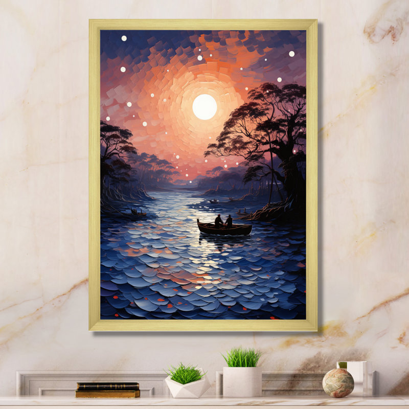 «Tallahassee Hinduisim Sacred River I», reproduction, H 32 po x l 16 po x P 1 po, Encadrement doré