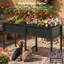 Lit de jardin surélevé surélevé avec pattes 72 po x 24 po x 30 po avec rebords surélevés avec pattes, grande boîte à fleurs extérieure avec trous de drainage et doublure pour terrasse, noir (capacité de 770 lb)-134678339-134678337