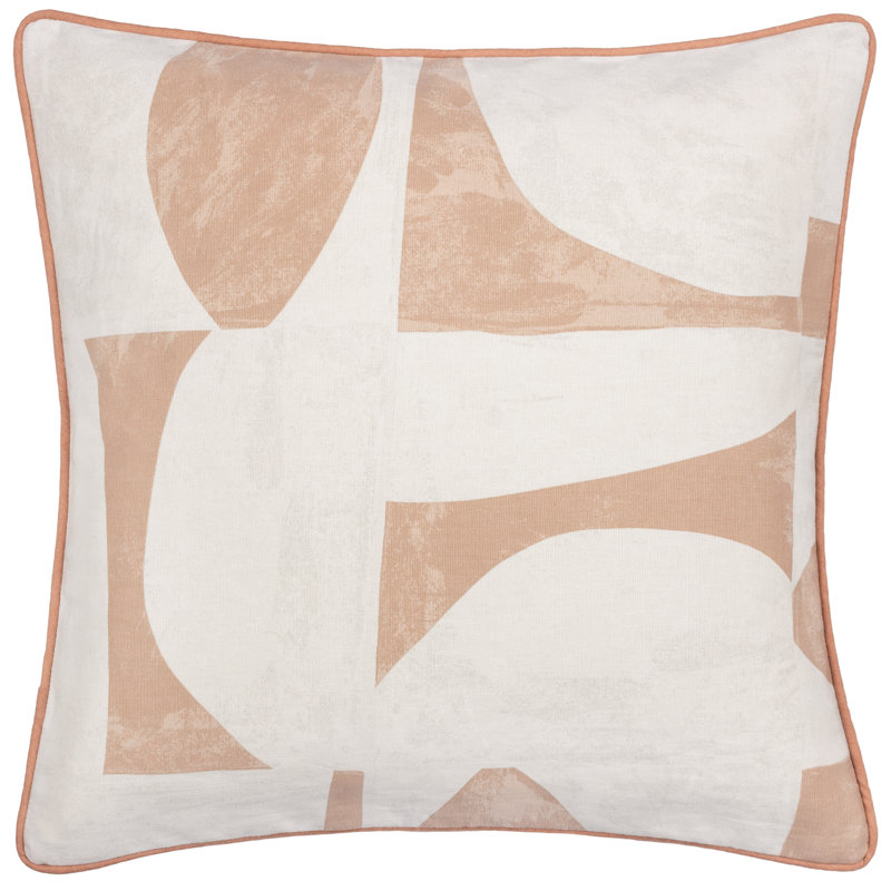 Carro Abstract Square Throw Cushion, Pink/White