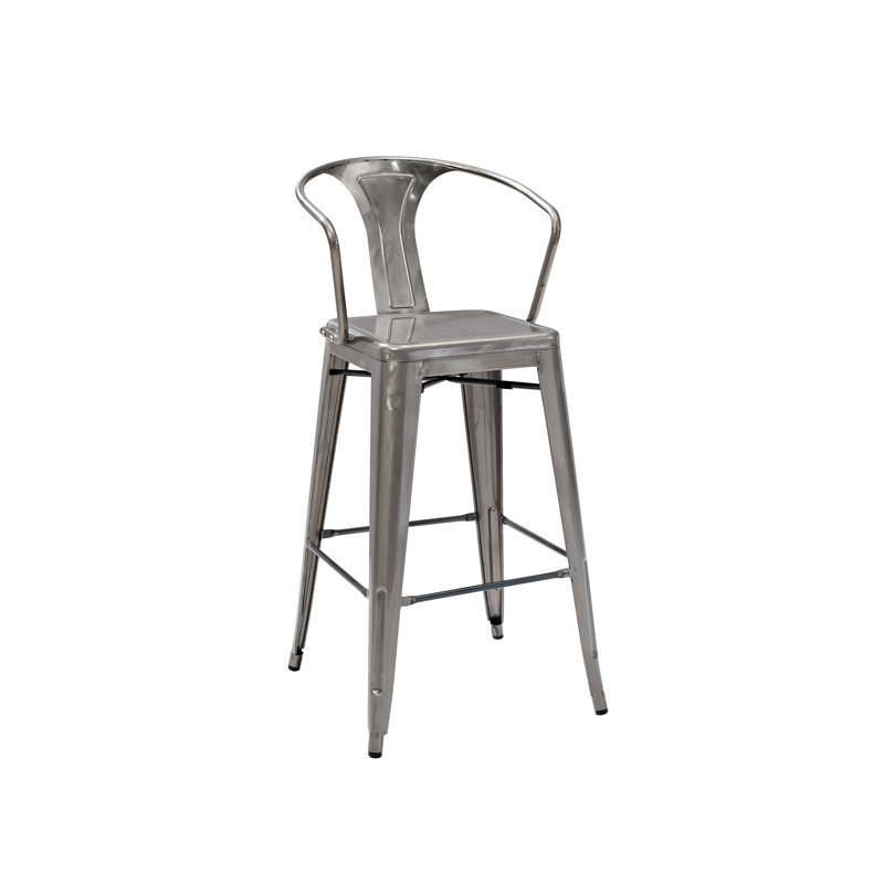 Counter Stool with Metal Frame, Galvanized