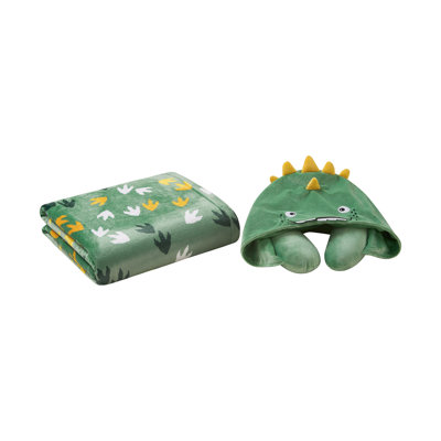 3D Animal Hooded Neck Pillow and Throw Set for Kids