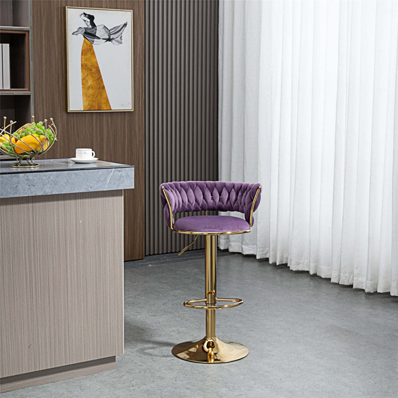 Tabouret pivotant à hauteur réglable Niambi, Mauve