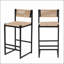 Ensemble de 2 tabourets de cuisine avec repose-pieds et tabouret de bar à hauteur de comptoir (style B noir et miel)-752875482