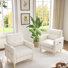 Ensemble de 2 fauteuils capitonnés en chenille avec poches de rangement George