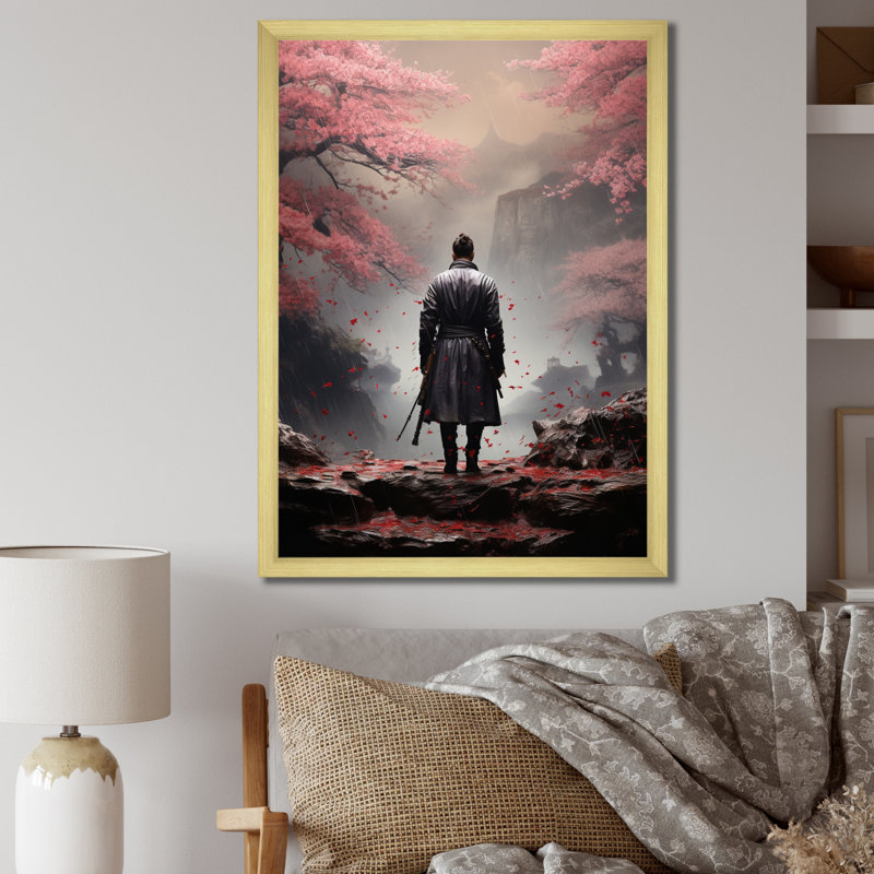 «Hermelindo Asian Art Samurais Resolve IX», reproduction, H 44 po x l 34 po x P 1,5 po, Impression dorée sur toile encadrée