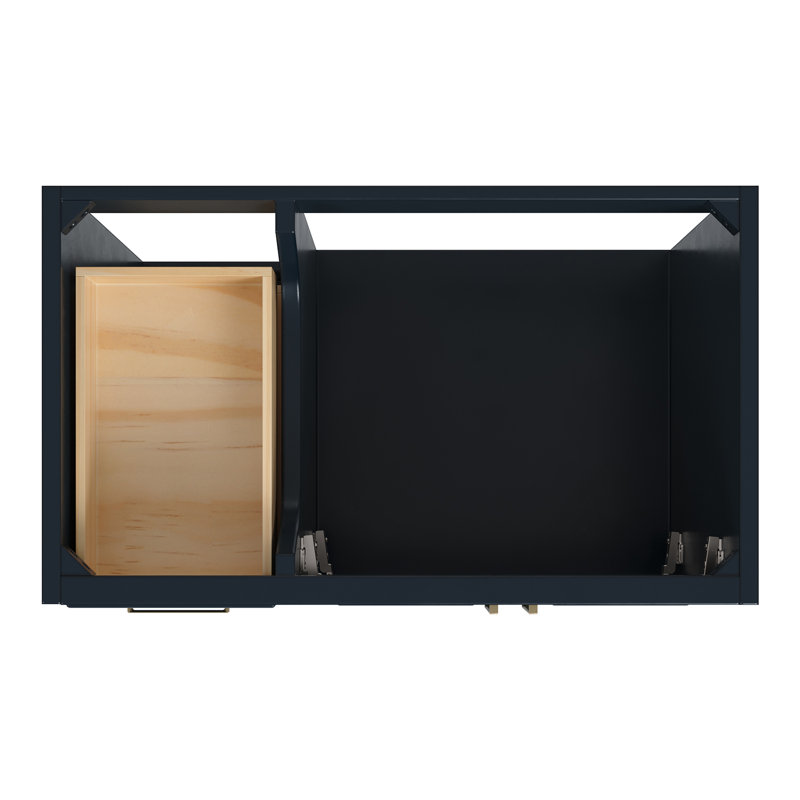 Meuble-lavabo simple avec plateau Abshire 37, Bleu minuit