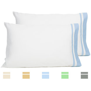 Ensemble de taies d'oreiller ouvertes Grand 100% coton percale (Ensemble de 2)