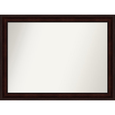 Coffee Bean Brown Bathroom Vanity Non-Beveled Wall Mirror