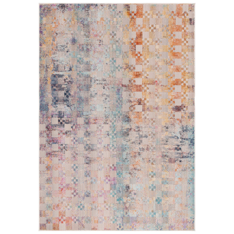 Rainbow Performance Abstract Indoor/Outdoor Area Rug, Rectangle 8' x 10'