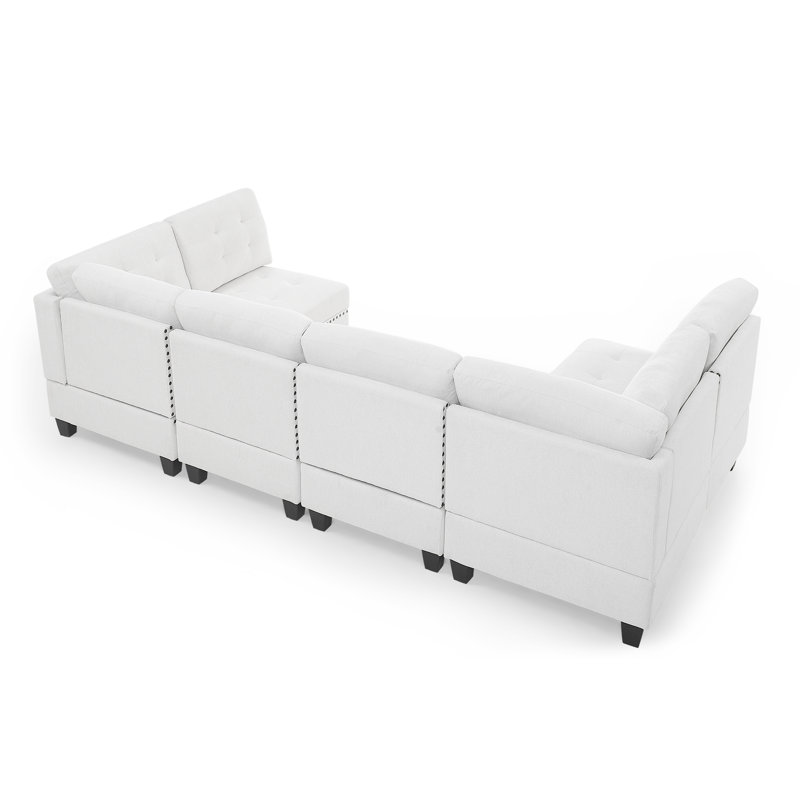 Canapé modulaire modulaire DIY, Chenille Cortlan ivoire