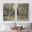 «Rustic Countryside Forest Trees Landscape», reproduction sur toile encadrée 2 pièces-91069213-91069216