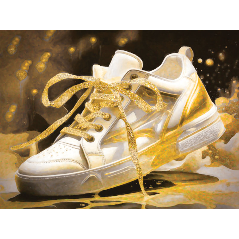 Splashy Gold Women's Sneakers 18x24