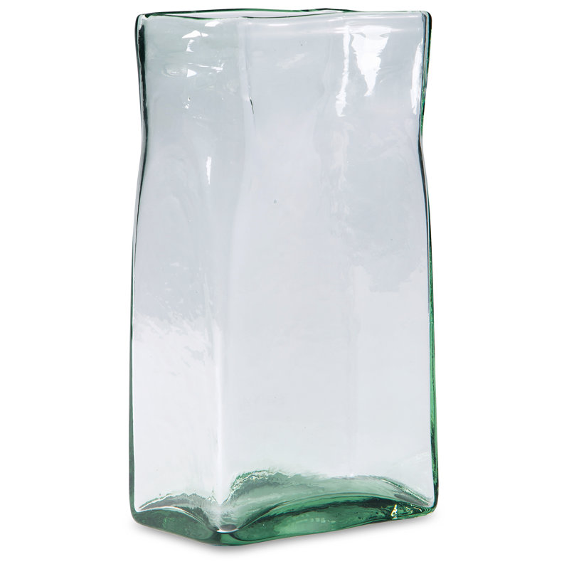 Roughfort Glass Table Vase, 12" H x 6.25" W x 3.75" D