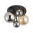 5-spherical dimmable wrought iron glass ceiling light