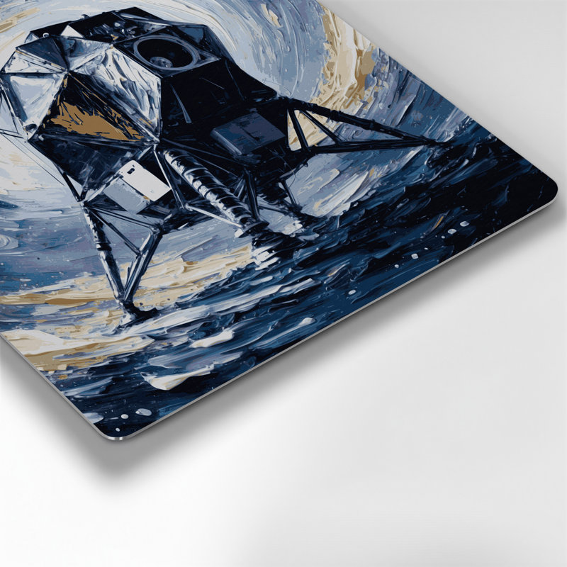 «Space Apollo programme commemoratives», art mural en métal gris, H 12 po x l 12 po