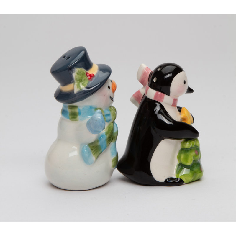 Pastel bonhomme de neige et pingouin sel et poivre