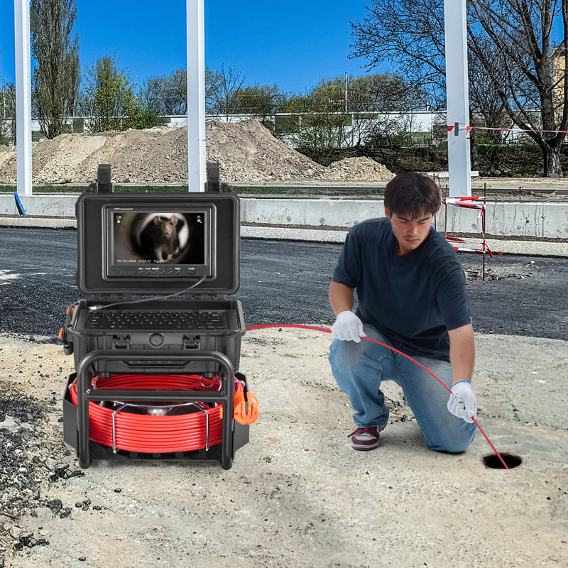 Sewer Camera 165 ft/50m Self-Levelling Drain Camera with 512Hz Transmitter