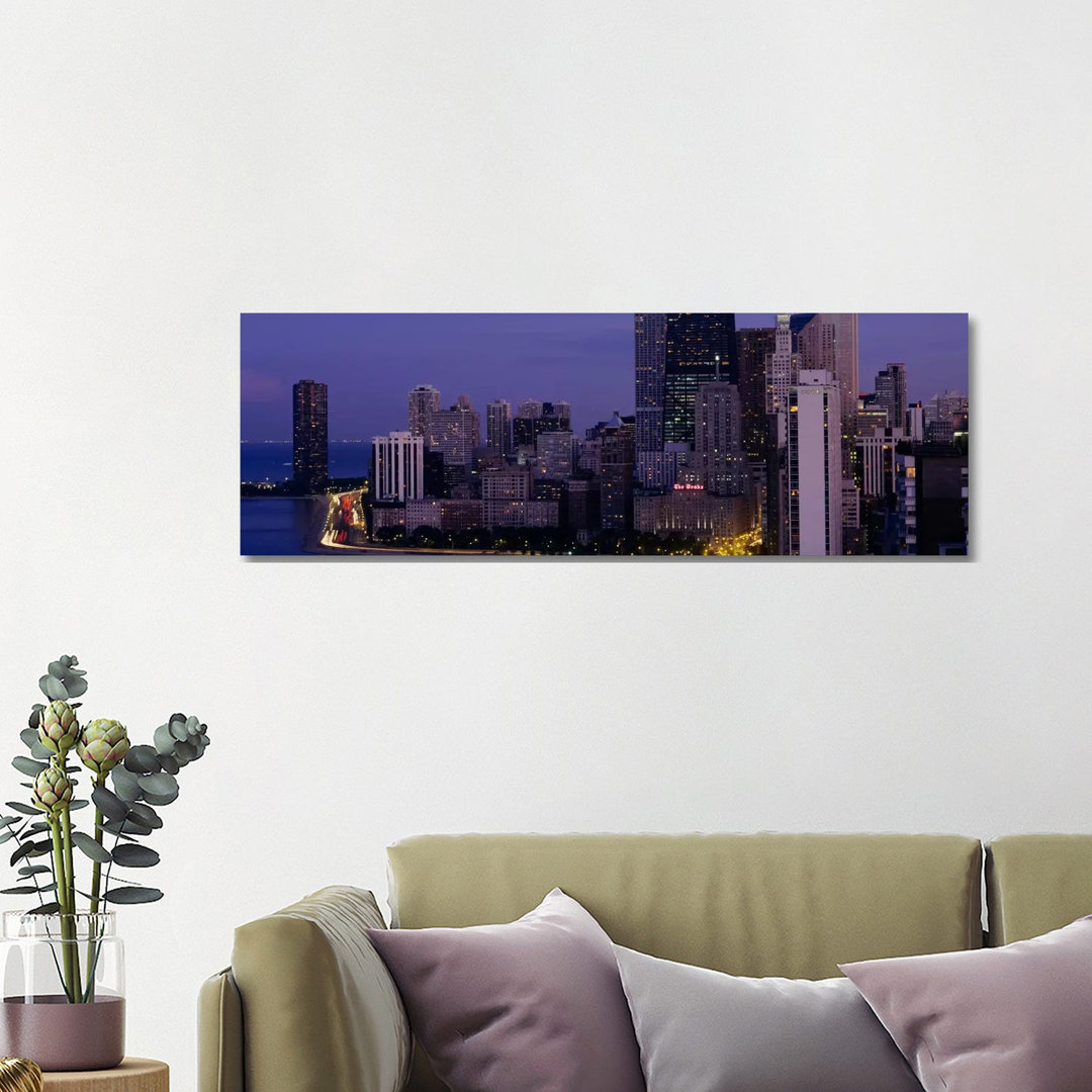 Buildings In A City, Chicago, Cook County, Illinois, USA - Wrapped Canvas Panoramic Print