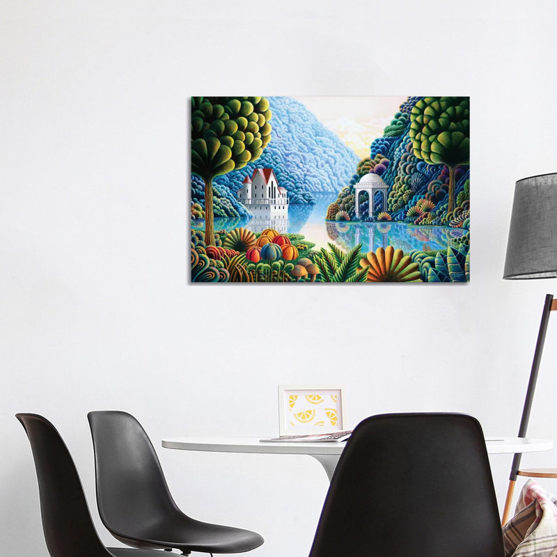 Teal Lake by Andy Russell - Wrapped Canvas Painting