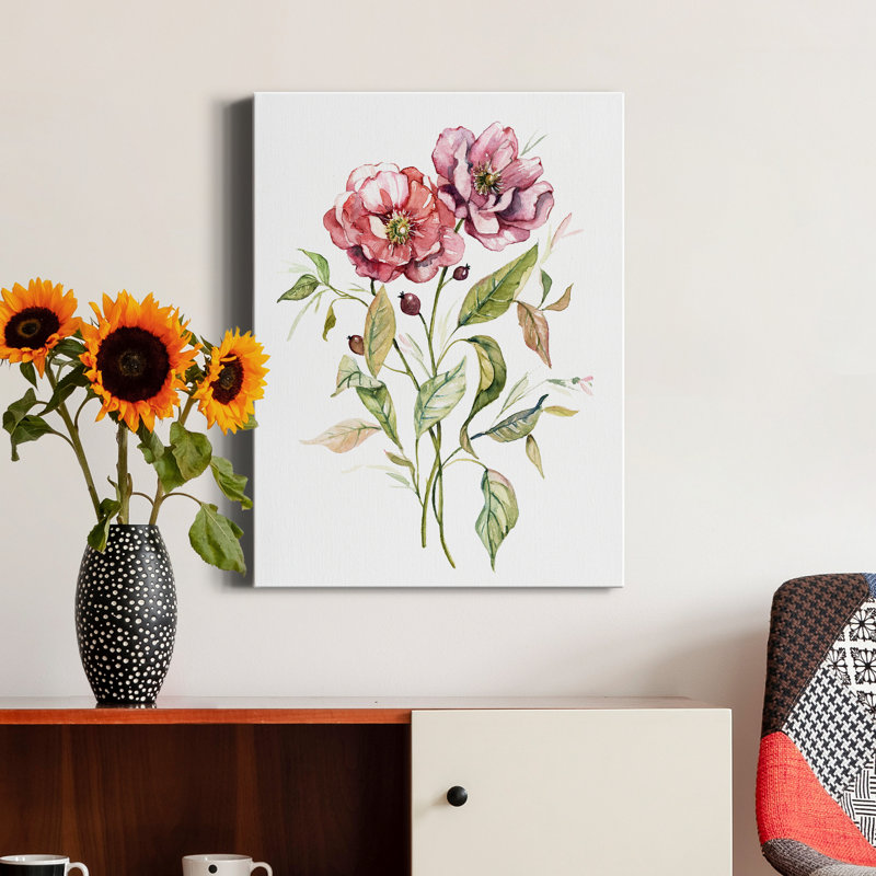 «Wild Roses» par Carol Robinson, reproduction d'art sur toile tendue, H 40 po x l 30 po x P 1 po