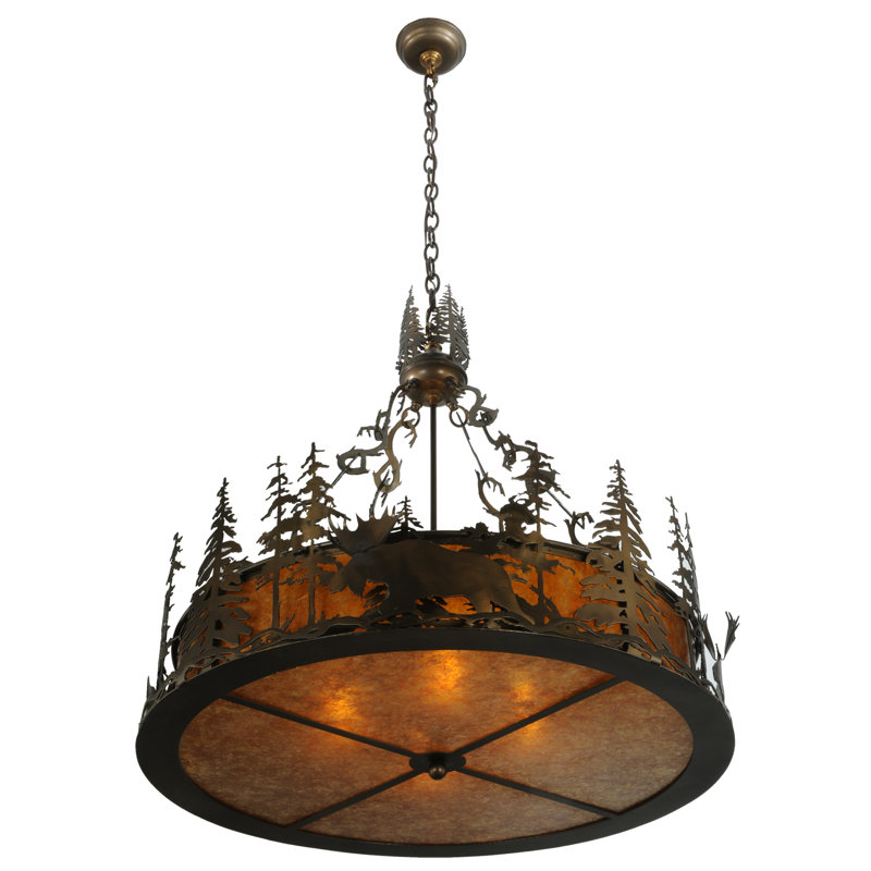 Moose At Dusk 4 - Light Chandelier, 36" - 65" H x 31" W x 31" D