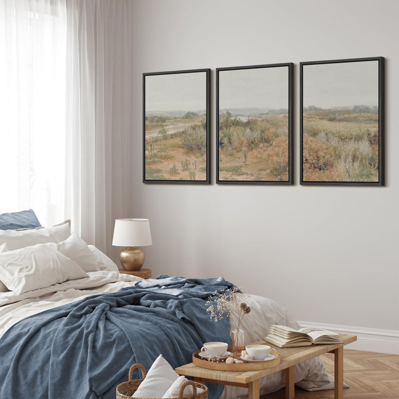 Doux scènes de nature douce palette de couleurs illustrations art moderne décor chic salon chambre à coucher, Noir