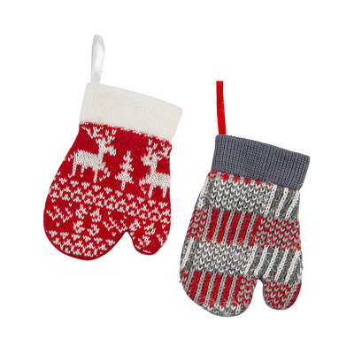 12 Piece Heindrick Knitted Mitten Annual Ornament Set