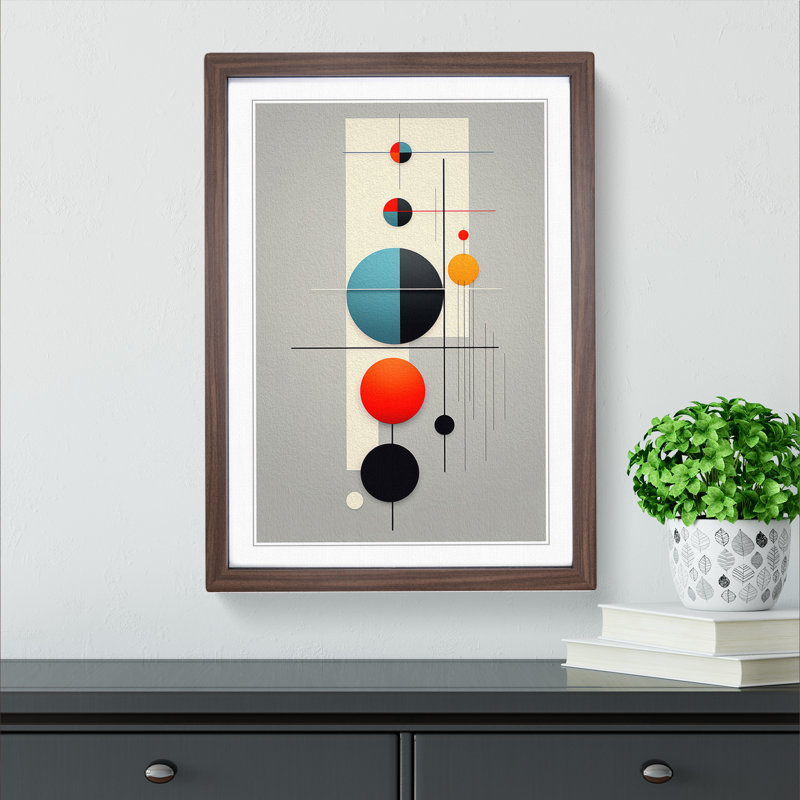 Bauhaus Minimalism Art - Framed Print, 64cm H x 46cm W, Walnut Framed