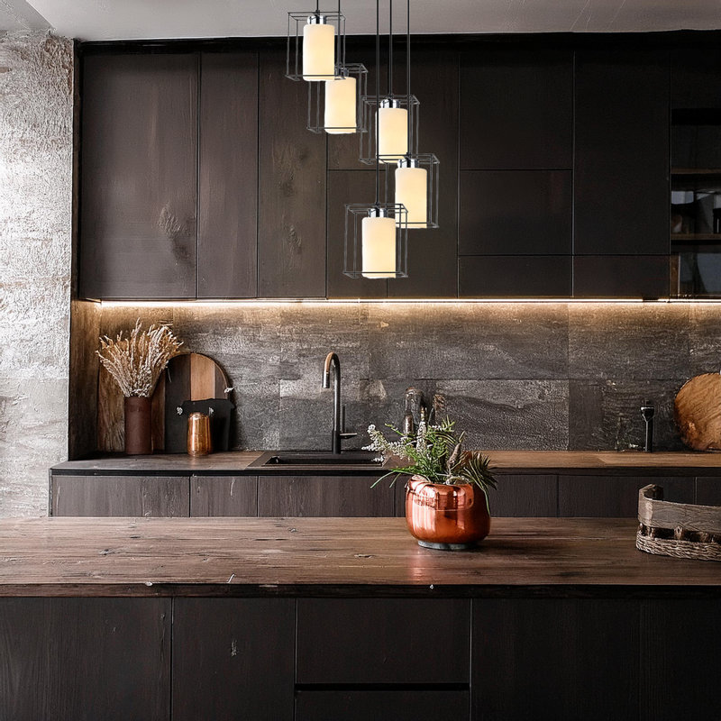 Luminaire suspendu cylindrique à 5 lumières Hendren